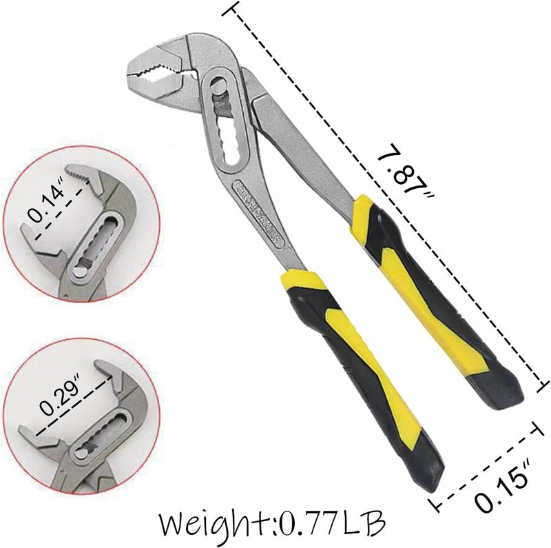 BJDSI Channel Locks Plier 8 inch,High Torque,V Jaw,Anti-Slip Handle. - Image 1
